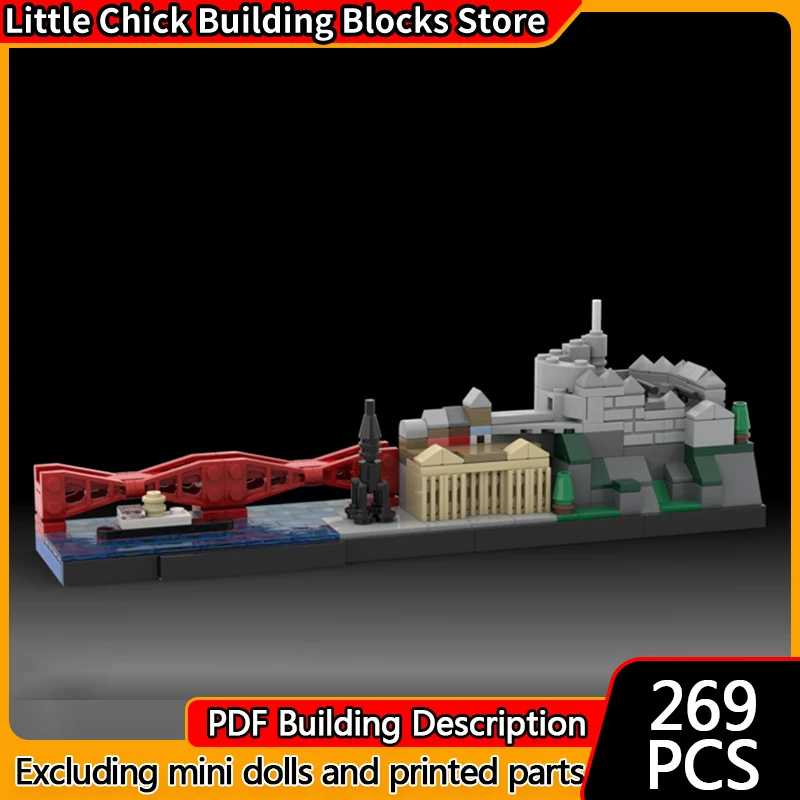 

Модель City Street View MOC, строительные кирпичи, большая миниатюрная сцена, модульная технология, детские праздничные подарки, сборные игрушки, костюм