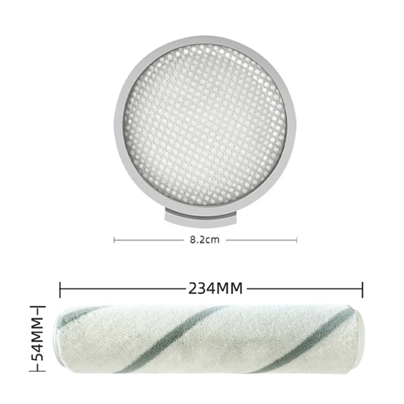 8Pcs Roller Brush Filter For Xiaomi Mijia SCWXCQ01RR Roborock H6 Vacuum Cleaner Replaceable Dedicated Parts