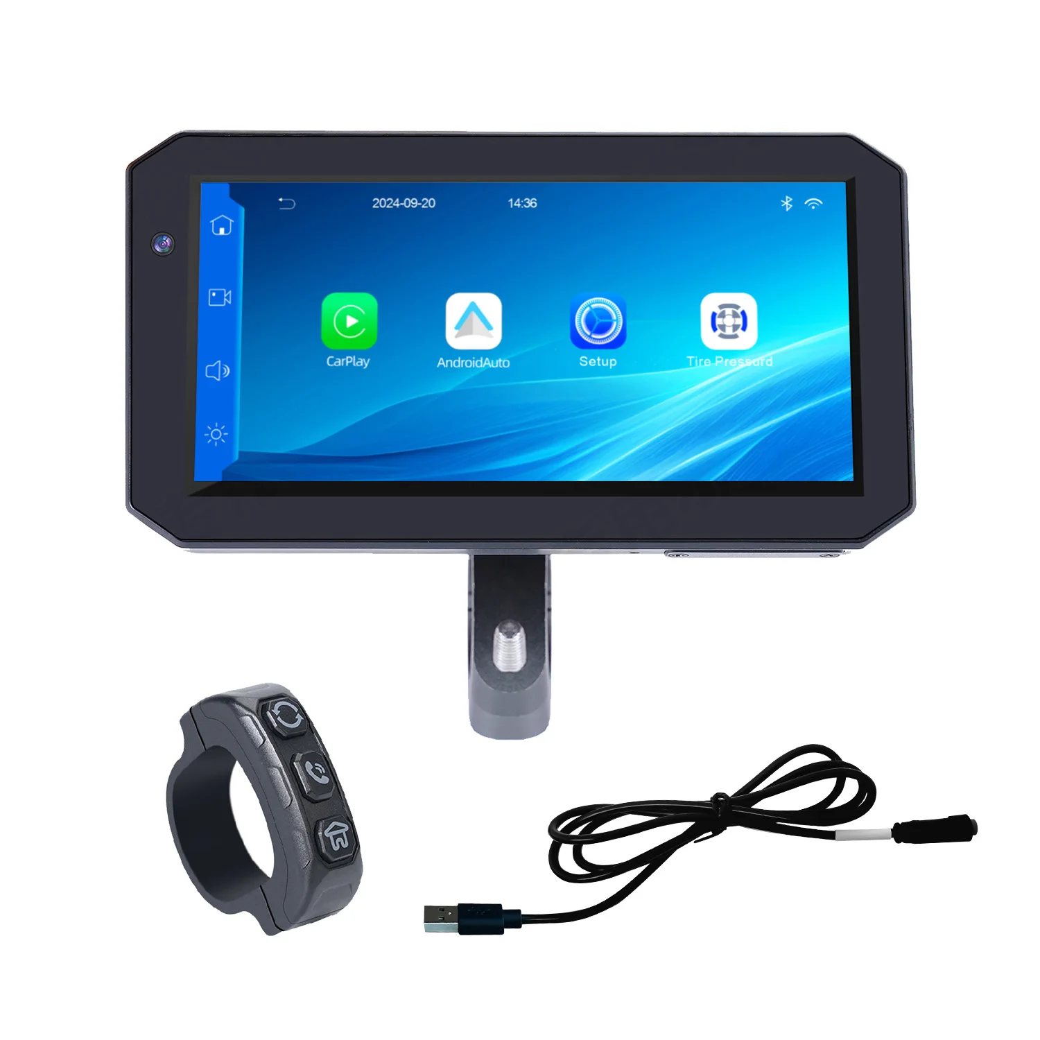 Waterproof Motorcycle 5.5 Inch Convenient Navigation Display Wireless Apple Carplay Android Auto With Front And Rear Cameras