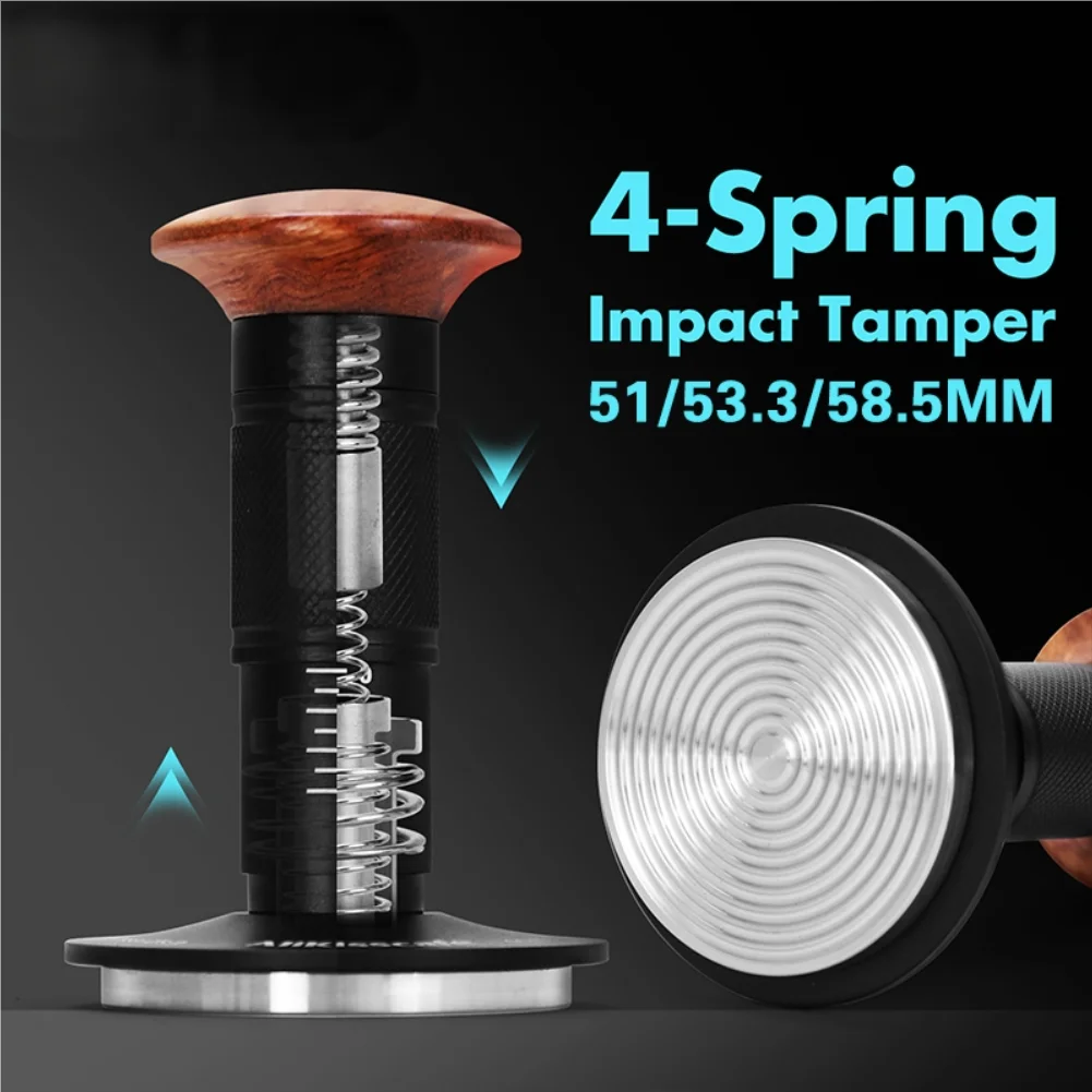

Coffee Tamper Impact 4 Spring Constant Pressure 30lb 51mm 53.3mm 58.5mm For Breville Espresso Accsesory Barista Tool