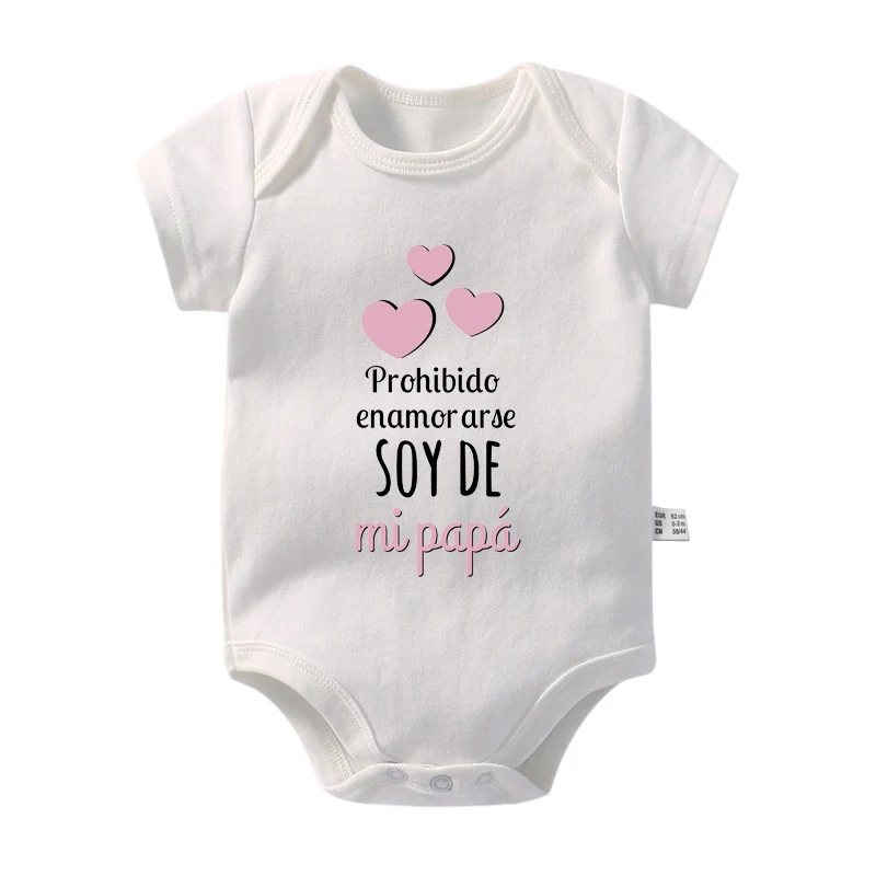 Funny No Falling in Love I\'m My Dad\'s Printed Baby Bodysuits Newborn Girls Jumpsuits Toddler Summer Clothes Infant Shower Gifts