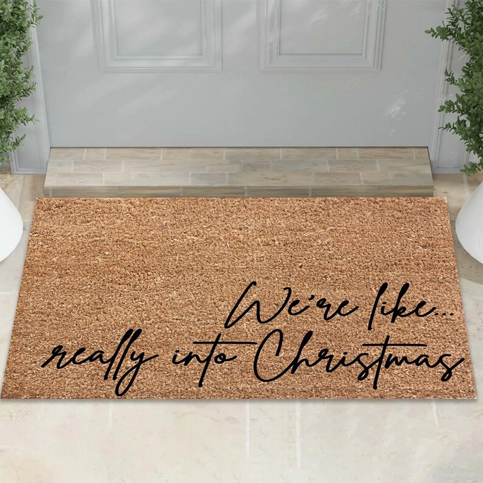 'We'Re Like Really Into Christmas' Doormat Funny Christmas Holiday Rug Bed Carpet for Bedroom Lap Blankets And Throws Small