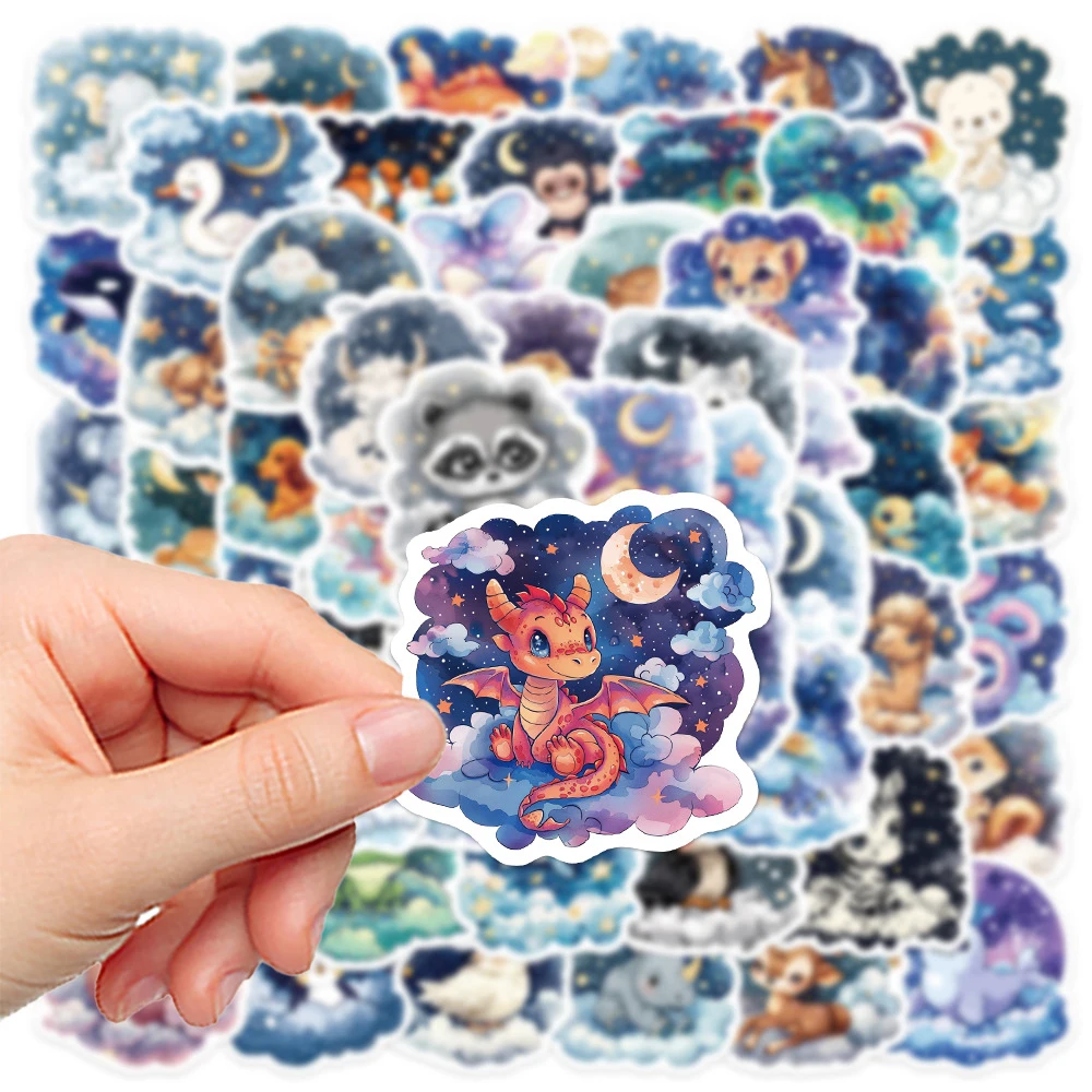 10/30/50pcs Kawaii Cartoon Starry Sky Animal Aesthetic Stickers Notebook Laptop Fridge Car Stationery Sticker for Kids Toy Gift