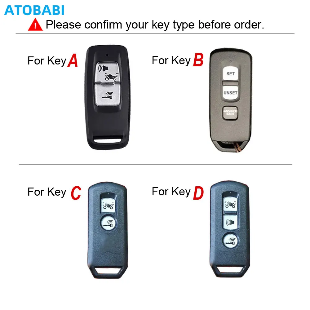 Leather Key Cover For Honda Motorcycle Vario PCX 125 150 153 160 Scoopy Monkey SH300 2019 Smart Car Remote Fobs Protector Cases