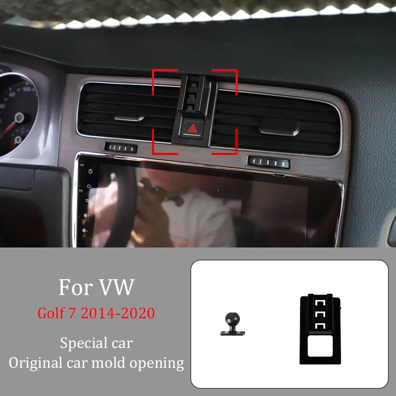

Автомобильный держатель телефона для VW Golf 7 2014-2020, беспроводное зарядное устройство с автоматическим зажимом 360 ° Вращающийся навигационный кронштейн