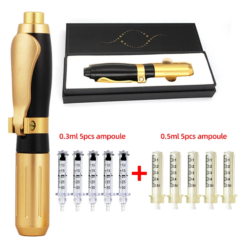 2 in1 Hyaluron Acid Pen Reduce Blemishes Wrinkles Thickening Lips Hyaluronic Acid Syringe Atomizer Adjustable Pressure Pen