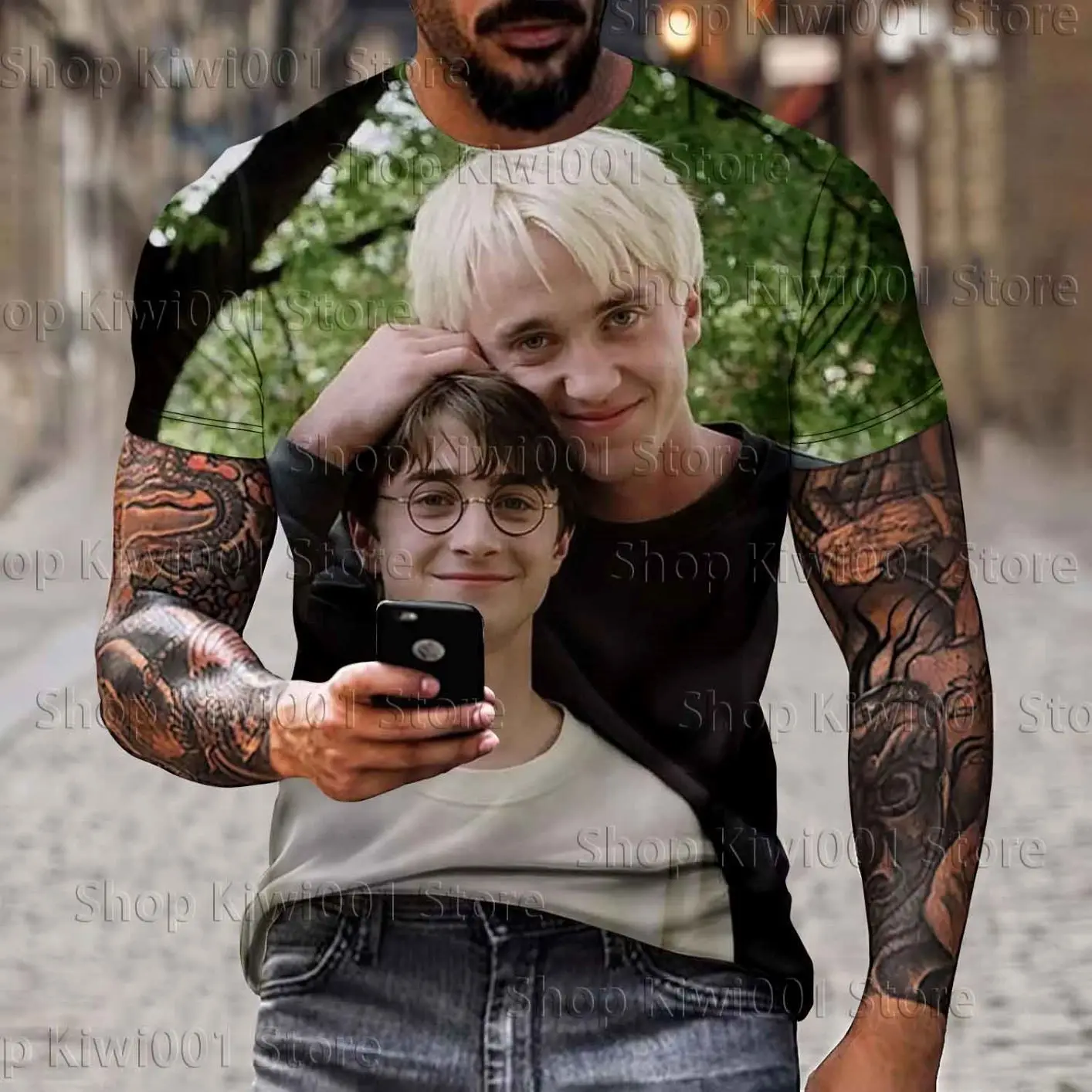 Camisetas de la serie 'Harry Potter' impresas en 3D, adecuadas para adultos, tanto para hombres como salidas familiares y tiendas informales.