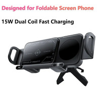 Wireless Fast Car Charger Dual Coil Phone Mount Smart Phone Holder For Samsung Automatic Rotating Phone Charging Stand