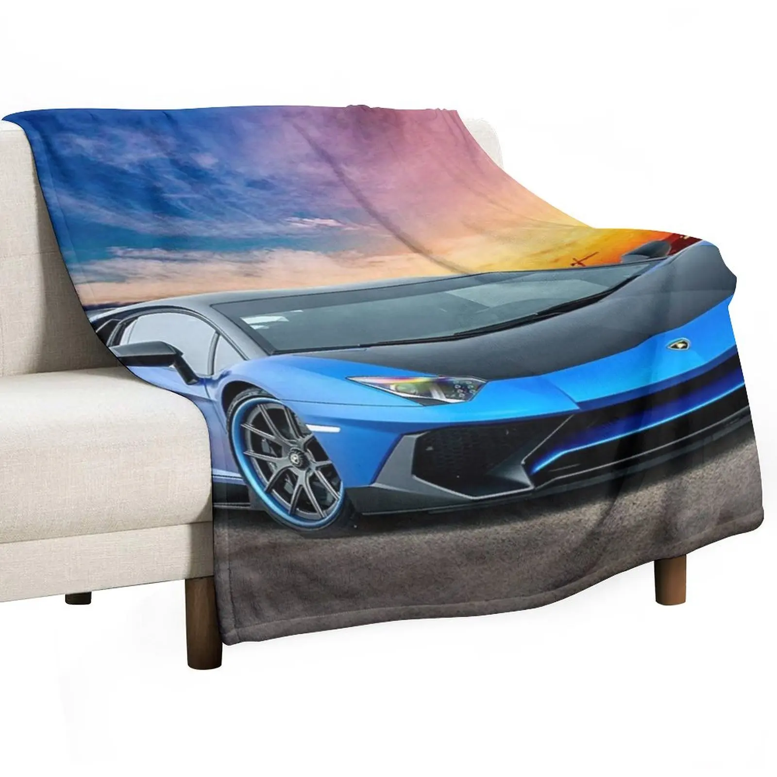 Lambo Aventador Sport Car Throw Blanket Extra Large Throw wednesday Designers Blankets