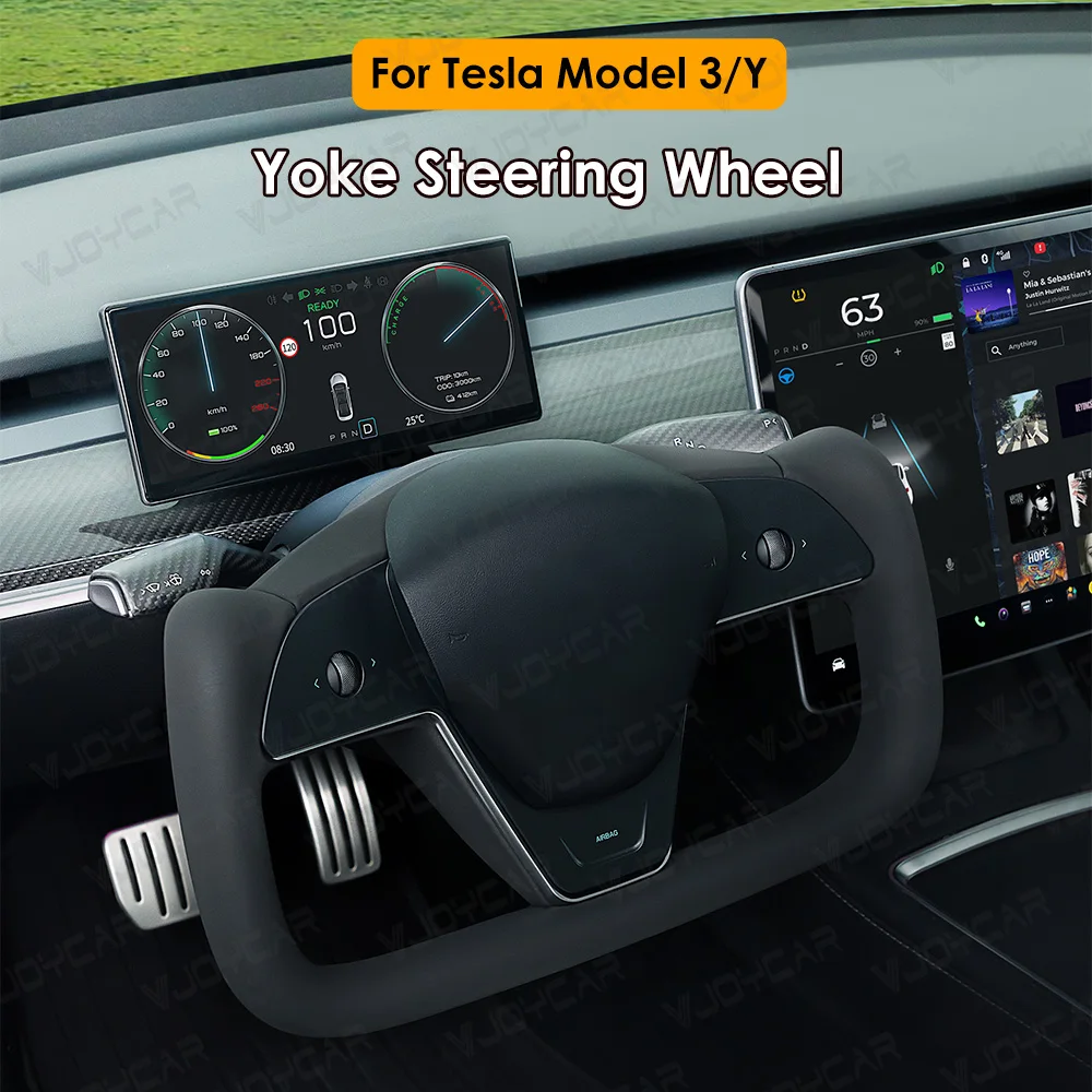 Jukhandvat Model Y3 Verwarming Stuurwiel Model-X-stijl voor Tesla Gepersonaliseerde Racing Leer Aangepast Model Y 3 2017-2024