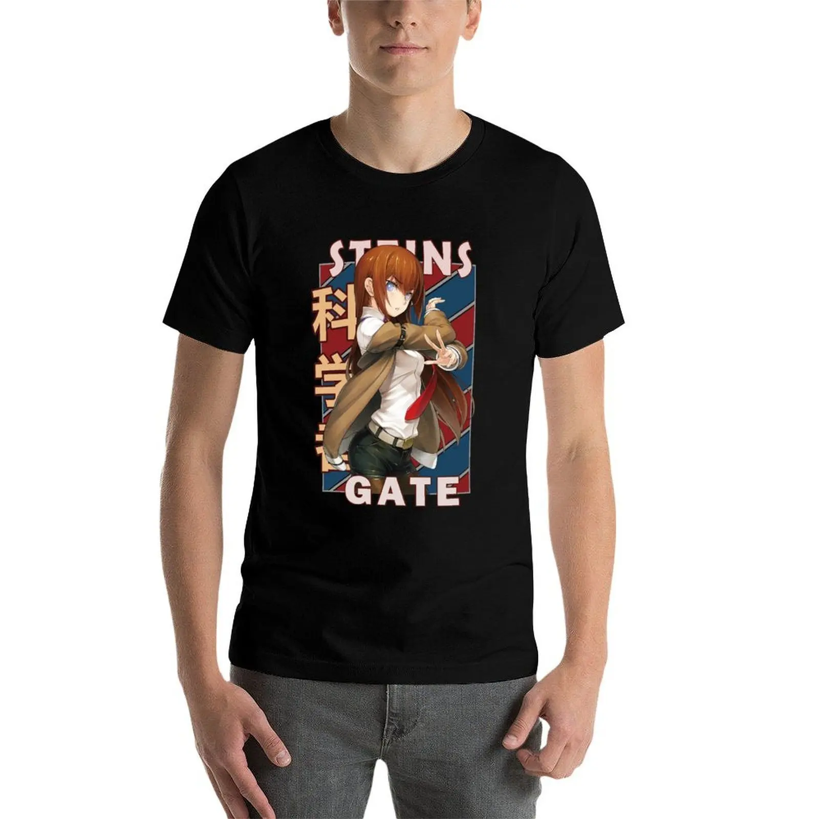 

Kurisu Makise Steins Gate Shutainzu Gēto Zero Anime design T-Shirt funny t shirts man t shirts for man pack cotton T-Shirt