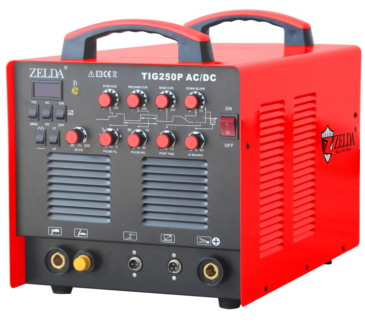 

HF ZELDA 250amp Tig Mma welding machine AC Dc pulse Tig welding machine DC motor provides inverter for welding 5 in 1 24