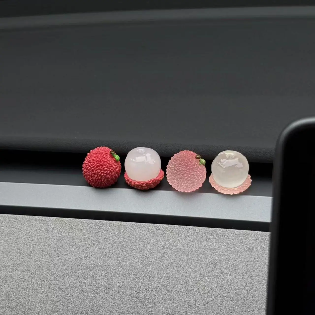 Car Dashboard Decor, Cute Lychee Car Accessories, Mini Dashboard Ornament, Three Sizes Available