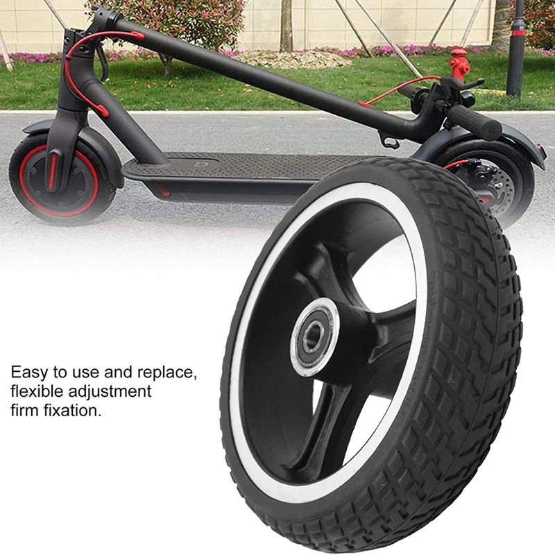 Electric Scooter Tire,6.5Inch Anti‑Skid Solid Tire Electric Scooter Wheel Electric Scooter Tire Replacement Accessory