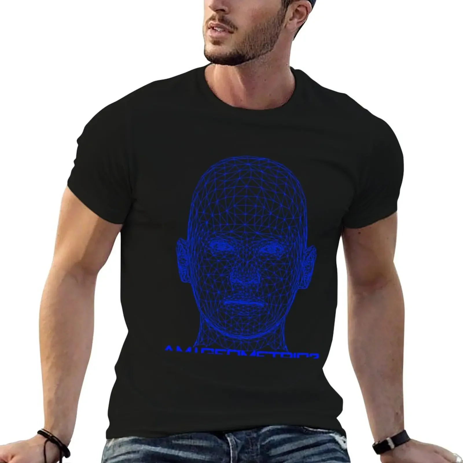 

Geometric face T-Shirt cute tops graphic shirts heavyweights korean fashion plus size men clothing