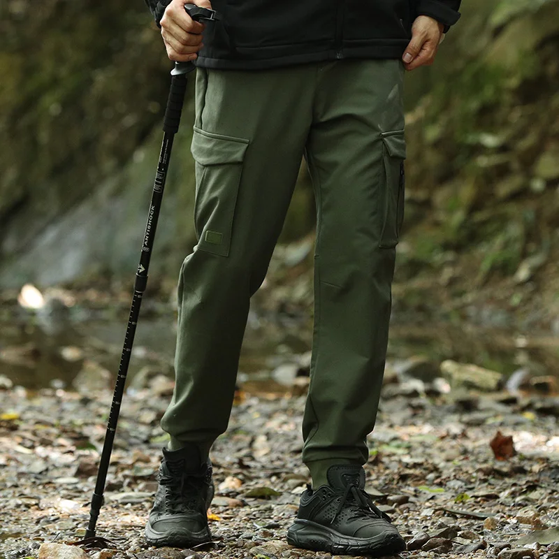 

Mens Stretch Cargo Pants Waterproof Trekking Pants Casual Pants 6 Pockets