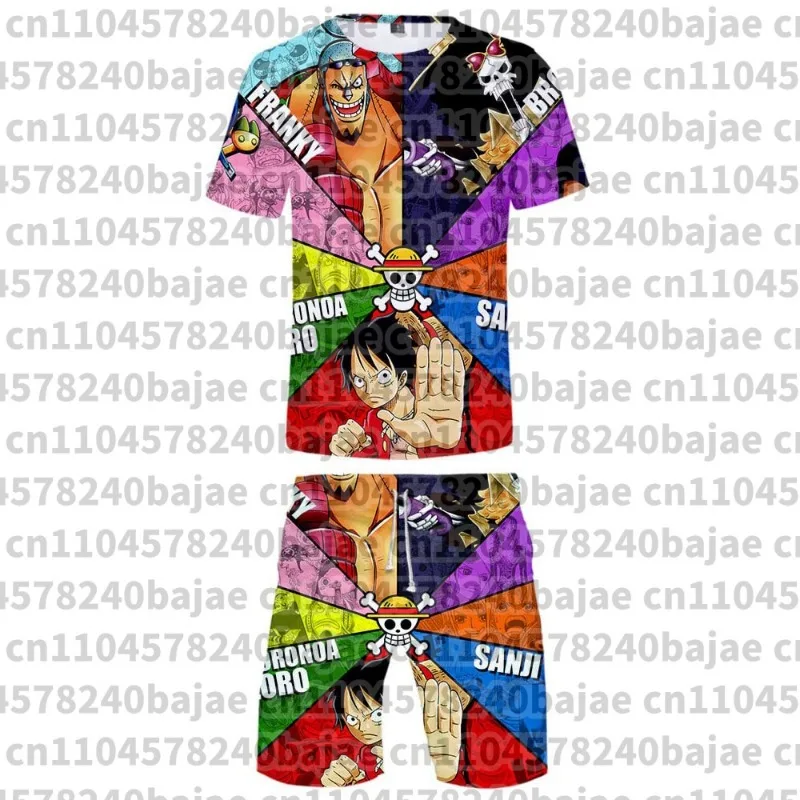 

One Piece Kids Outfit Chopper Luffy Tracksuit Suit Children Summer Short Sleeve Clothes Set Anime Boy Girl T Shirt Shorts 2pcs