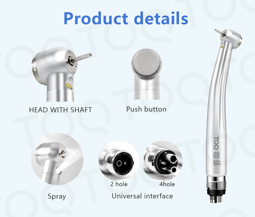 Dental High Speed Led Light Air Turbina Cartridge Rotor Water Sprays Handpiece 2/4 Holes