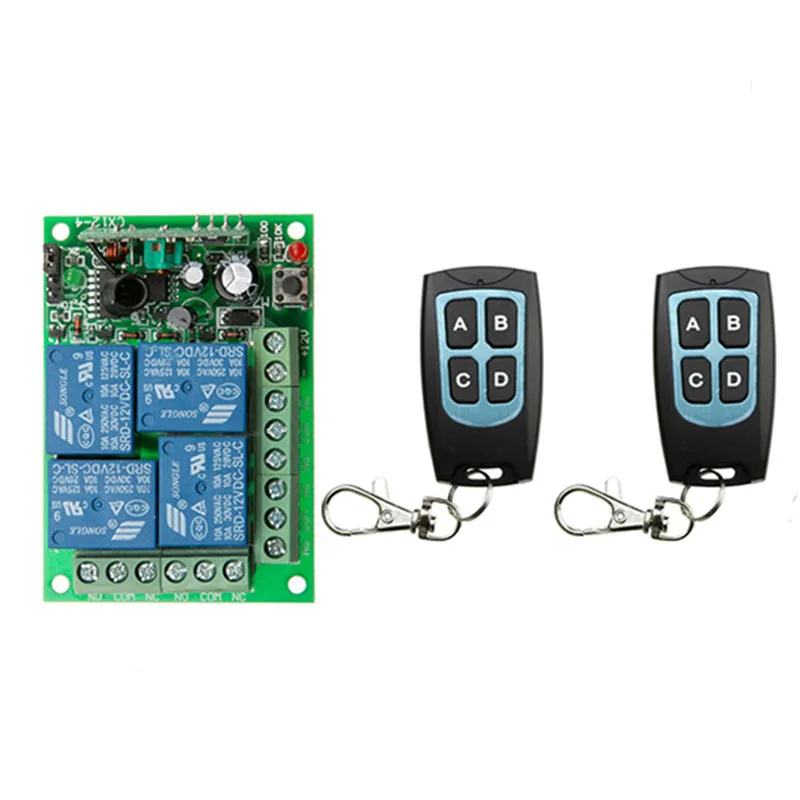 

2014 new RF Wireless Garage Door Remote Control 12V 4CH 2 Transmitter & 1Receiver 315mhz 433.92mhz RF TX RX With CE certificater