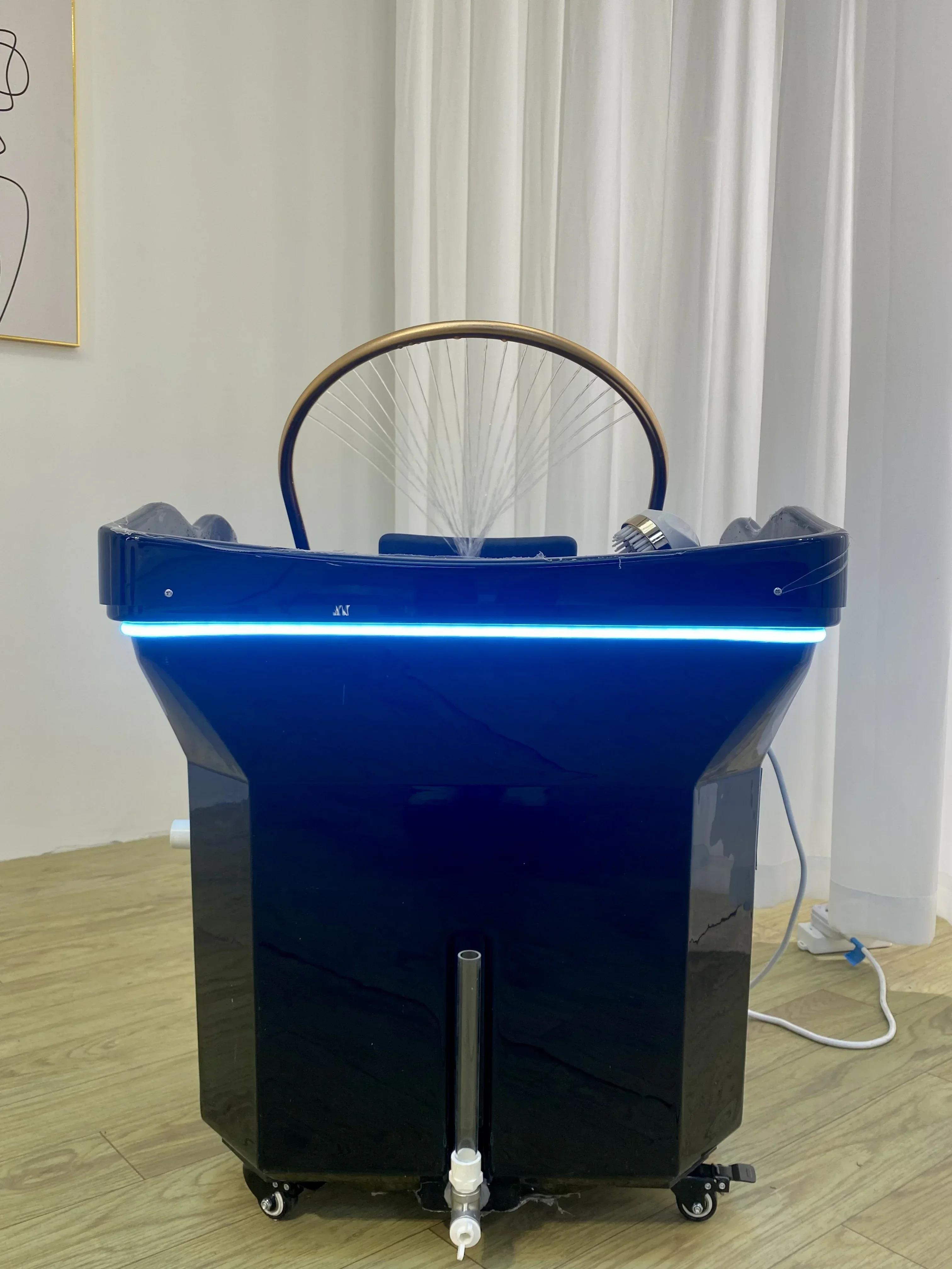 Tragbarer Denim-Champo-Waschbeckenstuhl mit übergewichtigem Gewicht, Stylistenkopf, Spa-Arche, Shampoo-Stuhl, Wohnzimmermöbel, Uhrwerk, MQ50SC