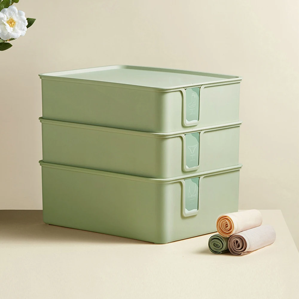 Sundry Storage Box Japanese Simple Lattice Placement White Desktop Storage Box National Tide Free Superposition