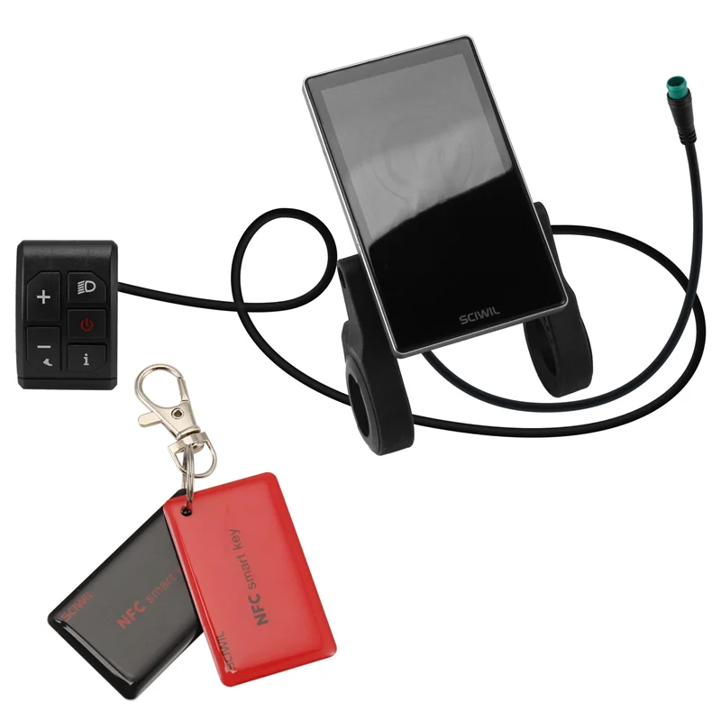 

ABUE-для Ebike, совместимый вертикальный антибликовый велосипедный измеритель скорости, SRM818X No. 2 протокола, функция NFC, ЖК-дисплей 24–72 В