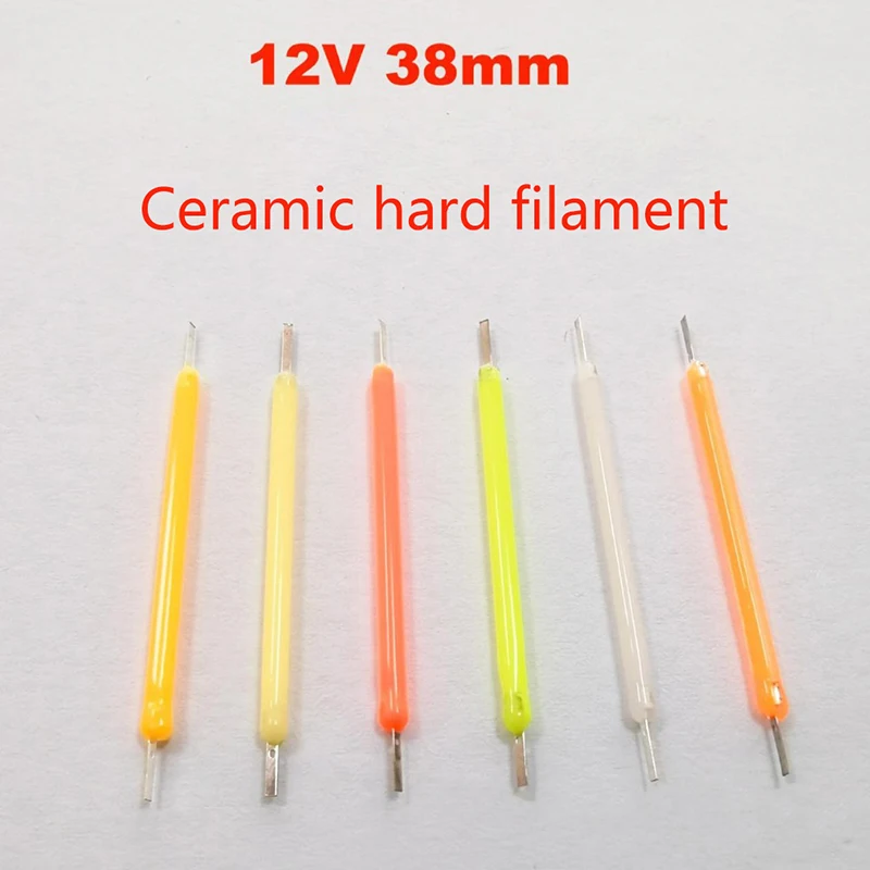 1PC Retro Tungsten Filament Lamp 12V Ceramic Hard 38mm Filament Edison Bulb DIY Model Transformation Accessories