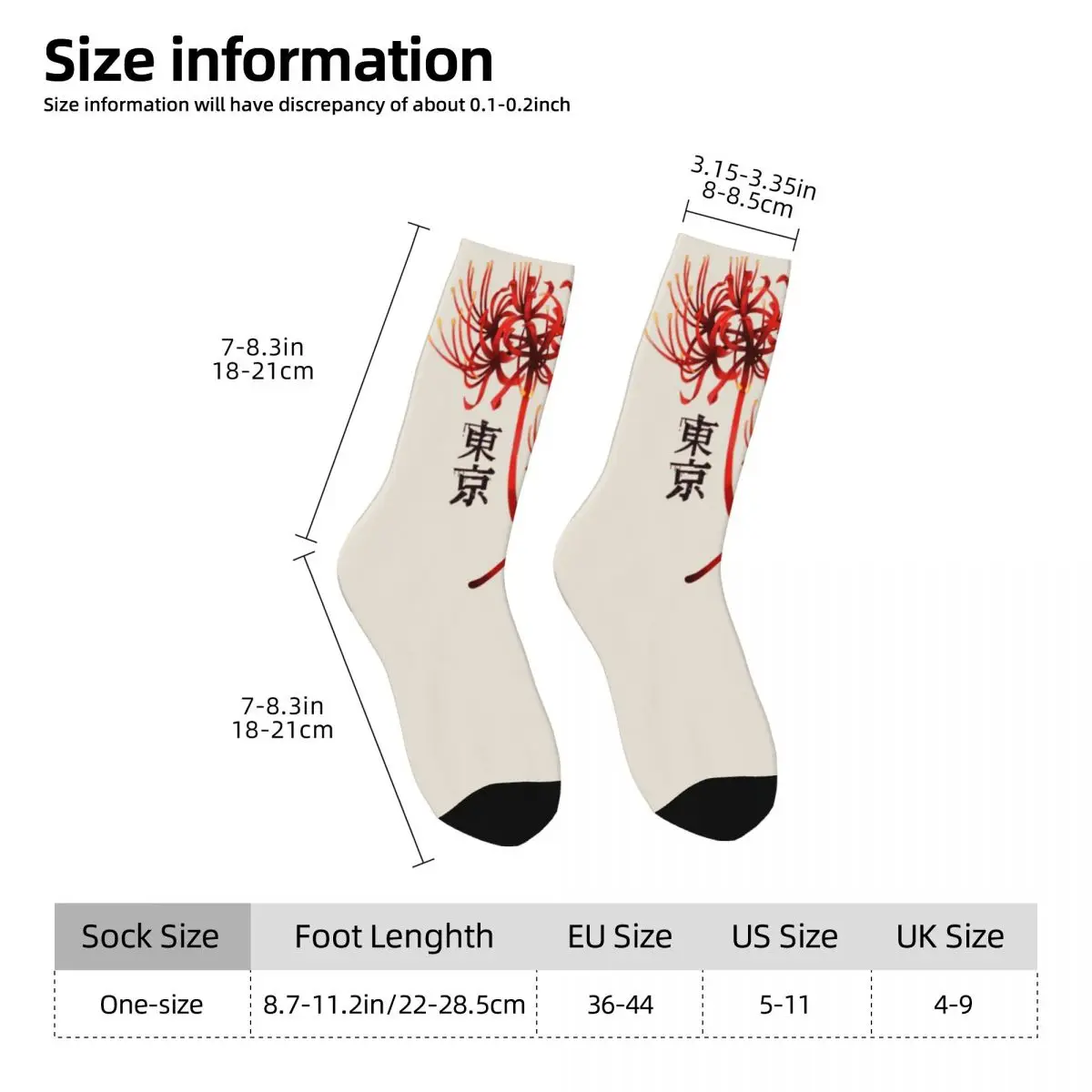 TakGhoul-Chaussettes unisexes Spider Lily RNCan, chaussettes imprimées en 3D pour le cyclisme, style de rue