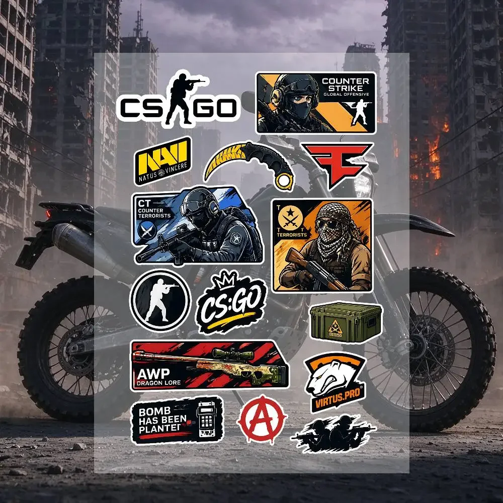 C-CSGO Stickers Moto Sticker Auto Body Bumper Windows Motorcycle Laptop Walls Vinyl Decal Car Tuning Accessories