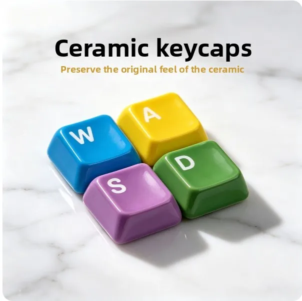 WASD Ceramic Keycaps Colored Glazed Oil Resistant Mechanical Keyboard Craftsman Keycaps Gift