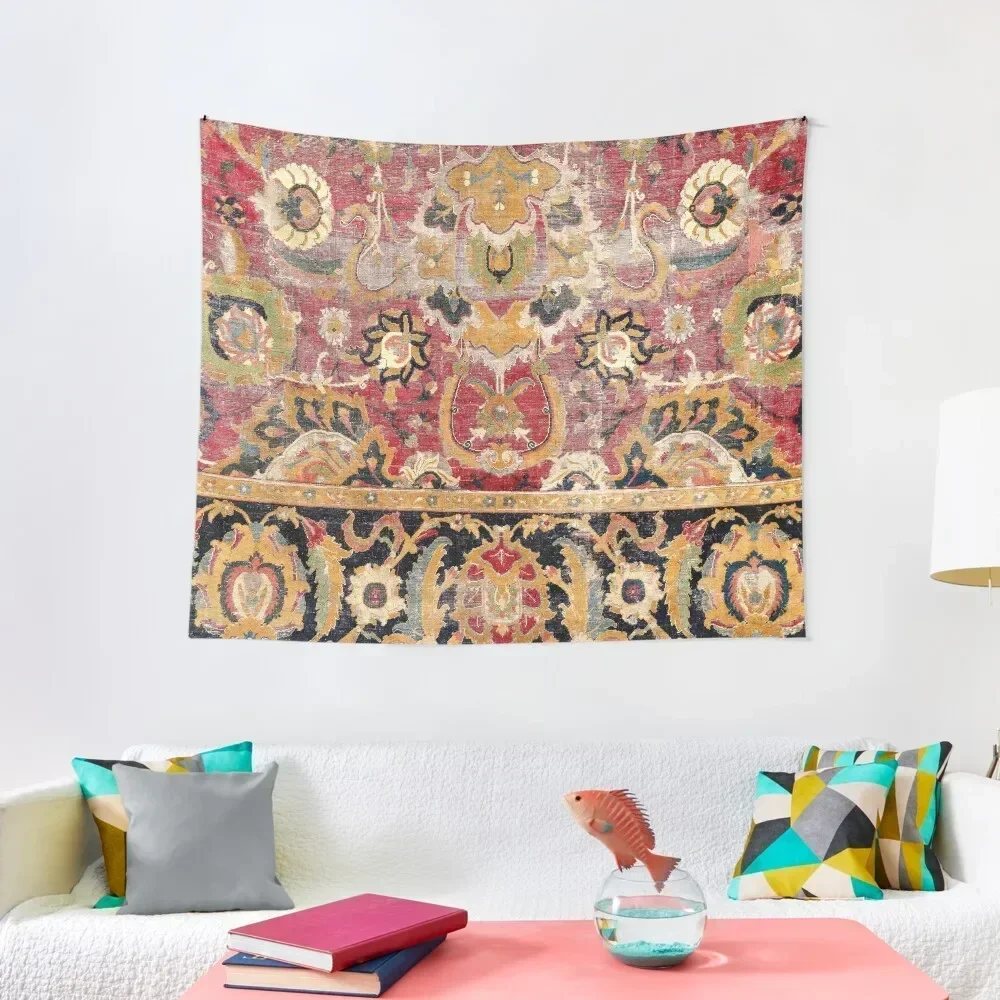 

Esfahan Central Persian 17th Century Fragment Print Tapestry Luxury Living Room Decoration Carpet Wall Tapestry