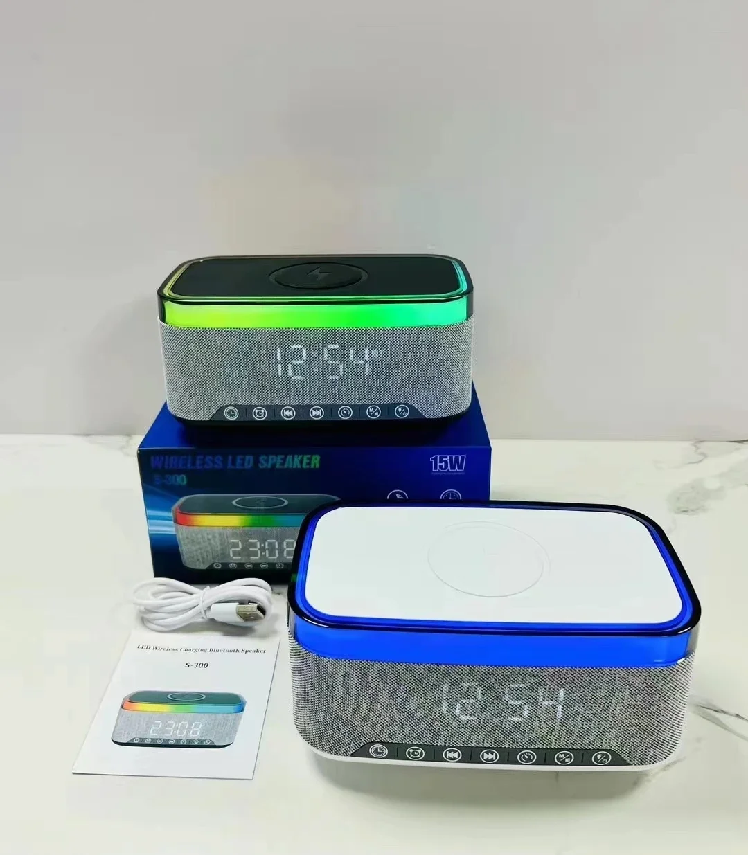 Bluetooth speaker, multifunctional bedside lamp, mobile phone, wireless charging, alarm clock, smart speaker, birthday gift