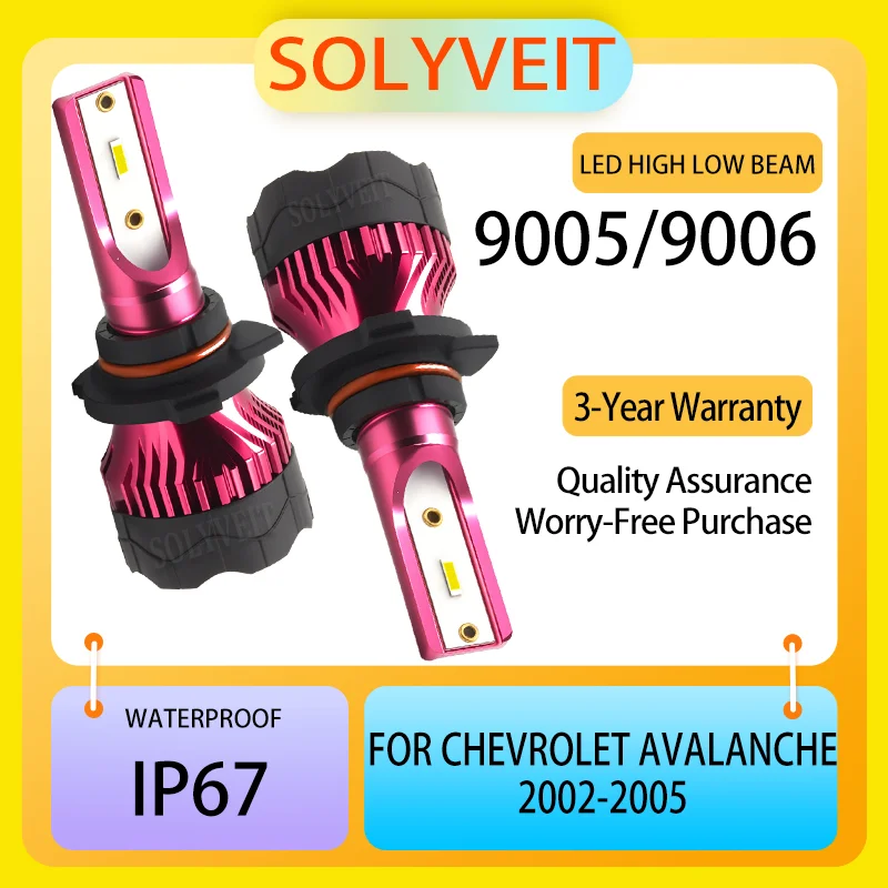 

Quick Plug Energy Efficient High Lumen Output 9005 9006 LED HIGH LOW BEAM BULBS FOR Chevrolet Avalanche 2002 2003 2004 2005