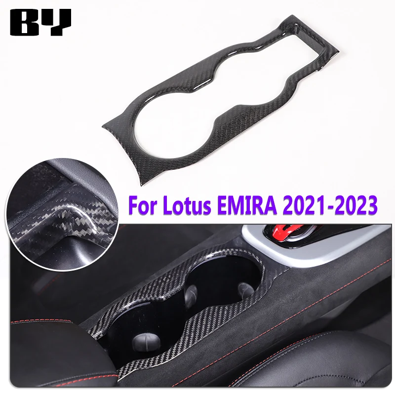 

For Lotus EMIRA 2021-2023 Real Carbon Fiber Center Console Water Cup Holder Cover Trim Panel Cover Car Interior Accessoires