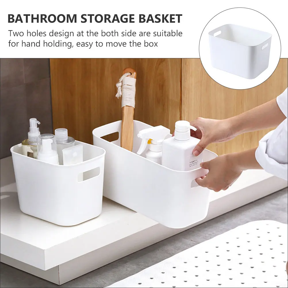 

Корзина для хранения дома, органайзер для закусок, пластиковая, большой емкости, с двумя отверстиями для легкого перемещения, для мелочей на столе