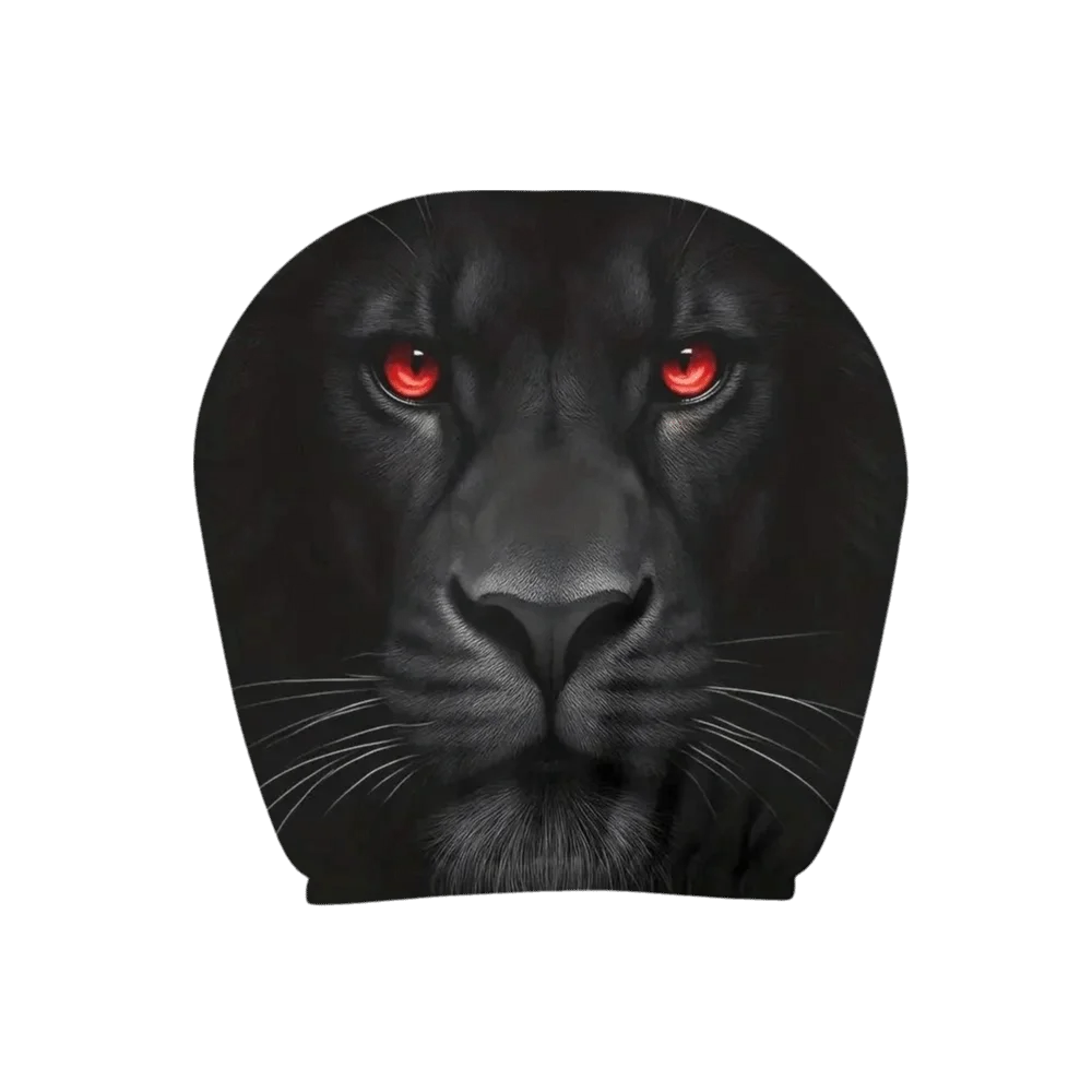 2PCS Polyester Fiber Car Head Pillowcase Double Sided Printing Dustproof Lion Expression Pillowcase Double Sided Pillowcase