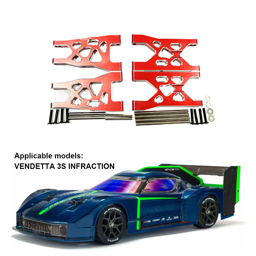 Upgrade Metal Front Rear Suspension Arms Set Parts Compatible with ARRMA 1/8 VENDETTA 3S INFRACTION CNC Machined Arms RC Parts