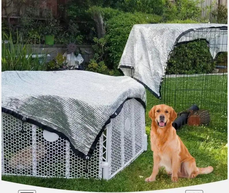 85% UV Block Aluminum Foil Sunshade Net Silver Shade Cloth Reinforced Edge for Gazebo Patio Car Pet Shelter Custom Size