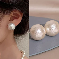2023 New Hot Sale Round Big Simulated Pearl Stud Earring for Women Young Girl Korean Earrings Wedding Dinner Party Jewelry Gifts
