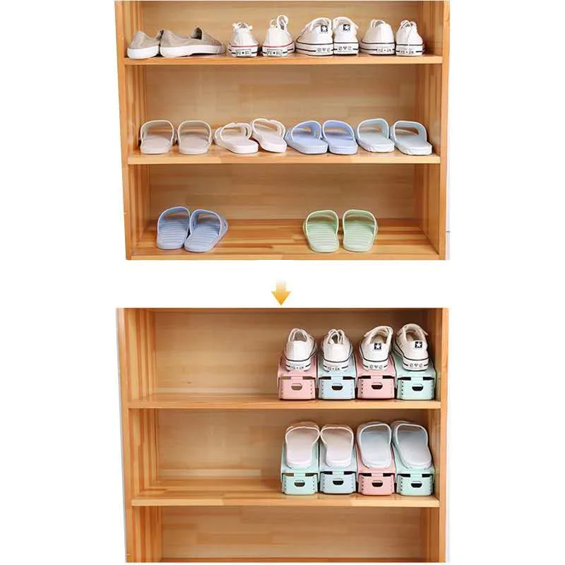 Shoebox Shoe Hanger Durable Adjustable Shoe Organizer Footwear Support Slot Space Saving Cabinet Closet Stand Shoes Shoebox