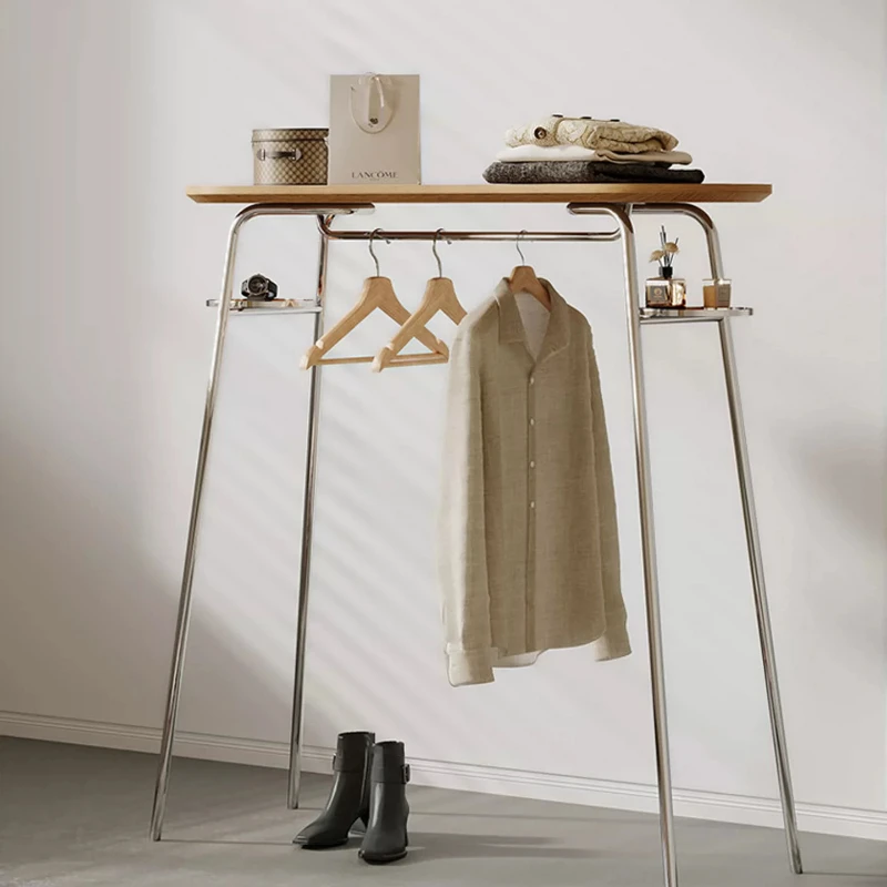 Ruyu Yinian Hanger Original Design Log Wabi Sabi Wind Floor Bedroom Household Ironing Hanger Ironing Board
