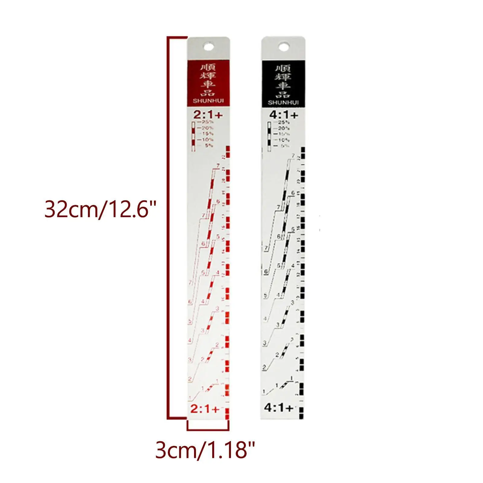 Paint Mixing Ratio Ruler 2:1 and 4:1 for Car Paint Automotive Coatings