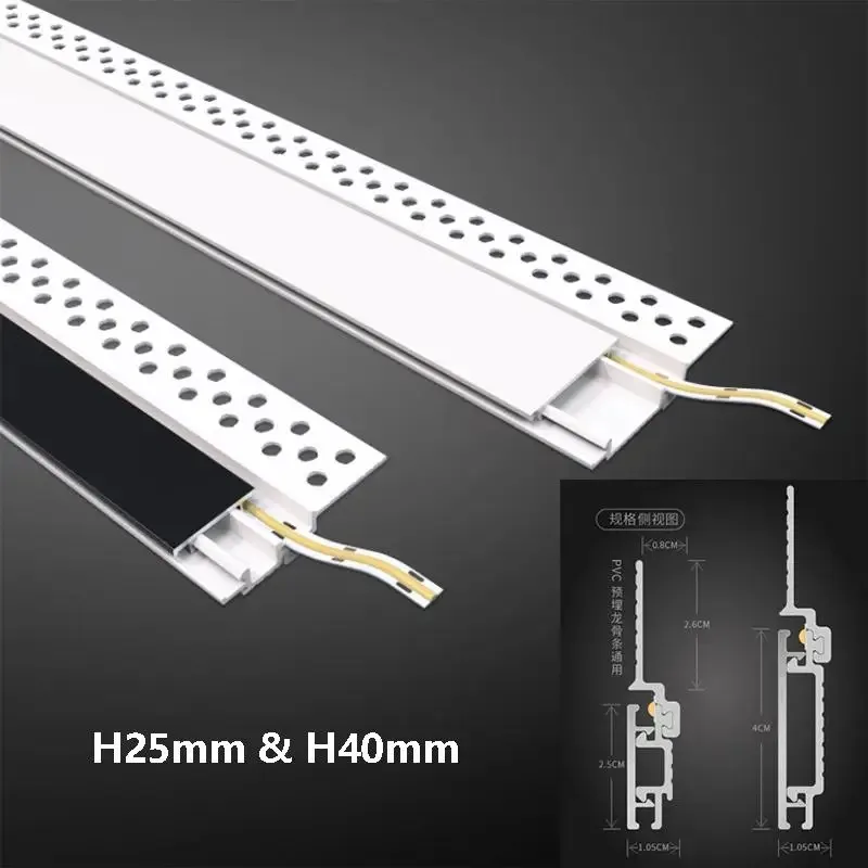 1M Invisible ultra-thin Embedded LED Skirting Line Aluminum Profile Borderless Baseboard Floor Stair Step Decor Bar Strip Light