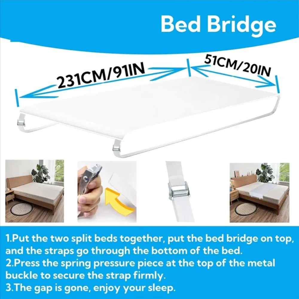 Bed Bridge Twin To King,Long Bed Converter With Metal Button And Fixing Straps.Split King Gap Filler For Adjustable Bed view 4