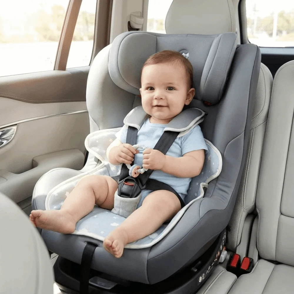Washable Baby Car Seat Liner Pad Waterproof With Harness Hole Stroller Cushion Polyester Universal Fit