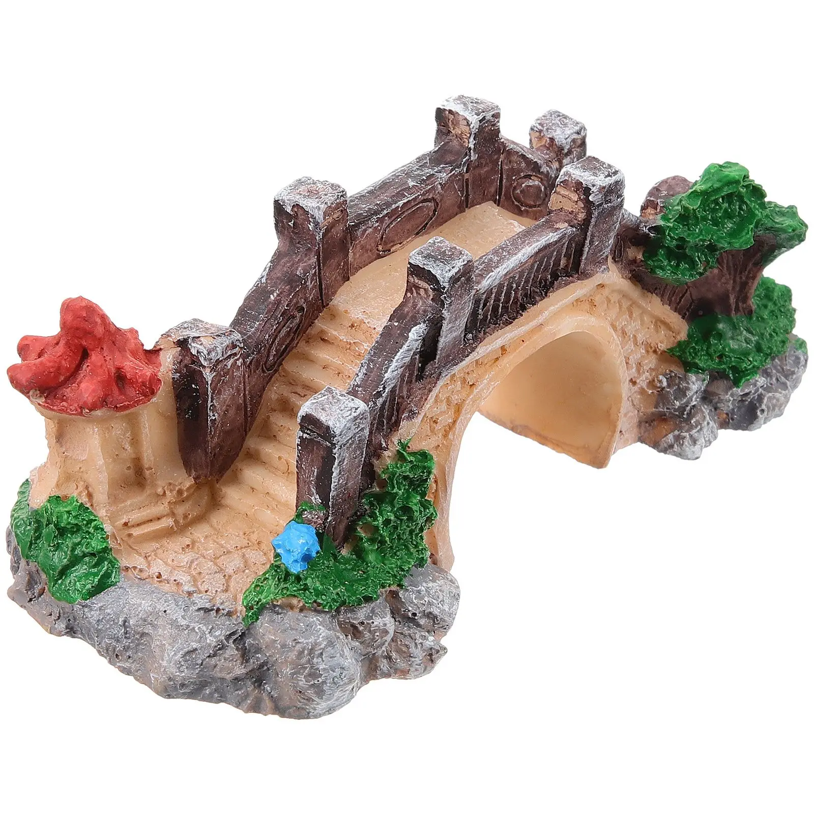 

Single Arch Bridge Decor Retro Resin Model for Fish Tank L scaping Small Size Garden Accessories Realistic Texture Smooth