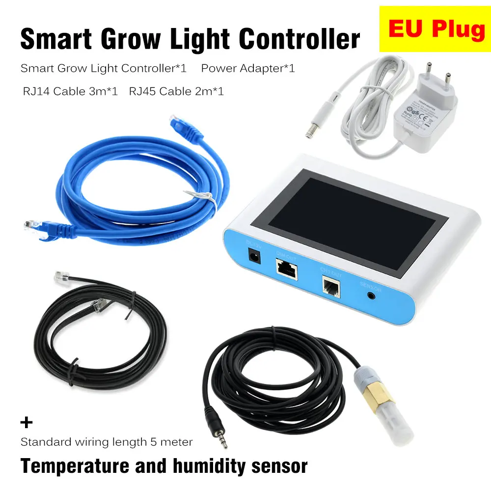 Smart Grow Light Controller Plant Lamp Teminal Control System 4,3-inch touchscreen 4CH Out & 1CH Out met spectrale bediening