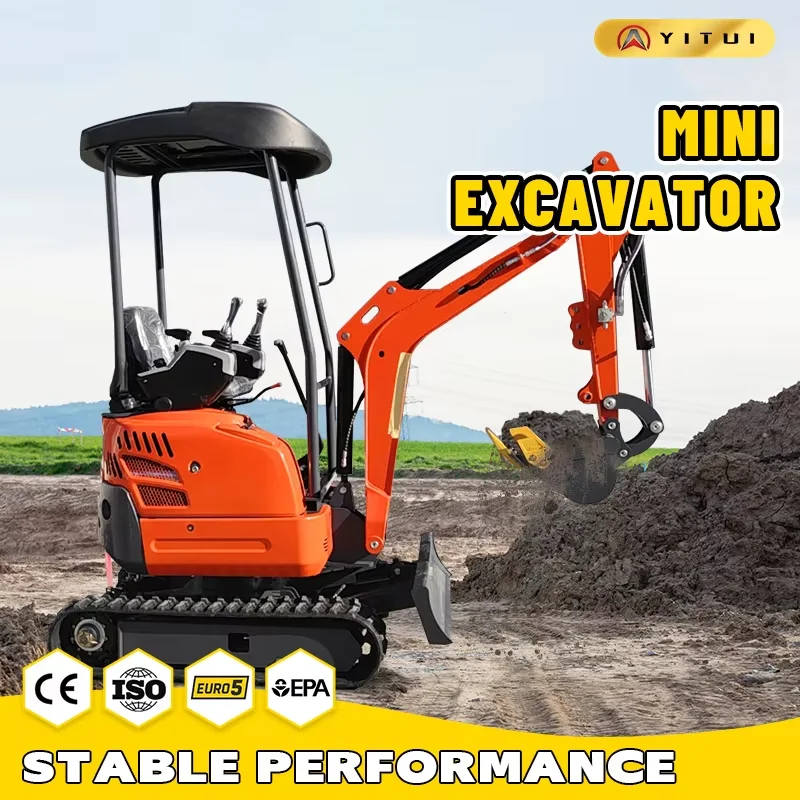 Mini Excavator 1 Ton Agricultural Building EPA EURO5 Engine Customized 1.2 Ton Of Mini Excavator