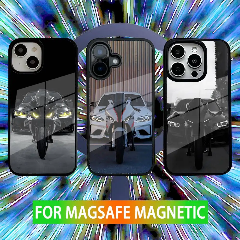 

Car and Motorcycle Phone Case For iPhone 16,15,14,13,12,11,Pro,Max,Plus,Mini,SE New Magsafe Magnetic Wireless Charging