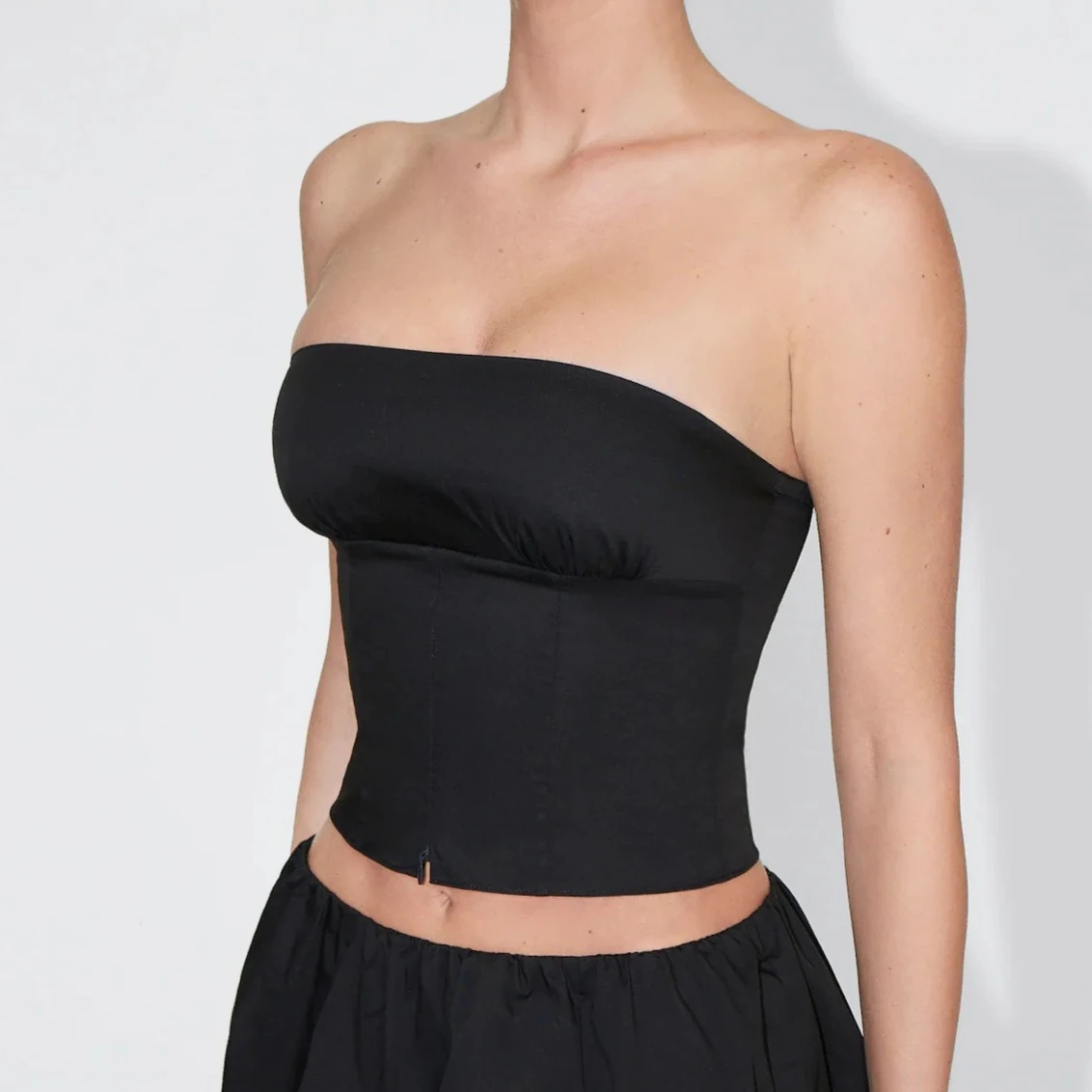 

KHY Kylie Same Zip Sheath Poplin Tube Top Hanging Neck Slit Top Woman